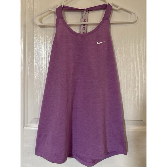 NIKE Purple Elastika Dri-Fit Loose Fit Racerback Tank, Size Med - Picture 2 of 6